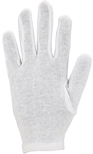Asatex BTWS 9 Baumwoll-Trikot-Handschuhe mit Schichteln, Weiß, Größe 9