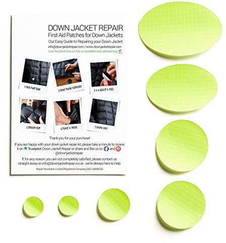 Reparaturset für Daunenjacken (Selbstklebend) 25 Farben - FLUROGELB