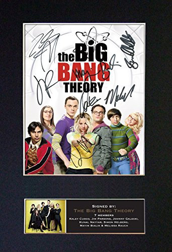 THE BIG BANG THEORY No2 Signed Autograph Mounted Photo Reproduction PRINT A4 Rare Perfect Birthday (297 x 210mm) #723 (Not Framed)