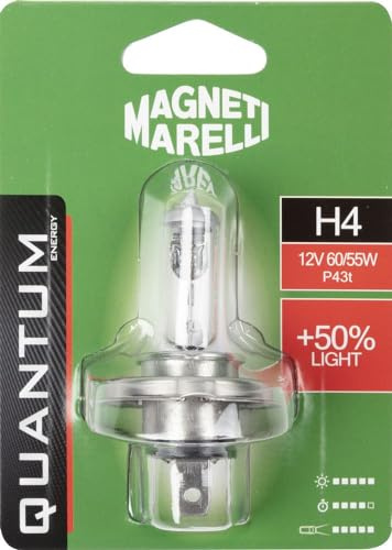 Quantum Energy Magneti Marelli H4 einzelne Autolampe +50% Licht 12V 60/55W P43t-Anschluss