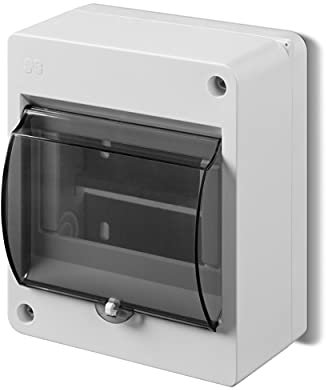 ELEKTRO-PLAST Aufputz Kleinverteiler Verteilerkasten Sicherungskasten 1-reihig 5 Module IP30 Hellgrau