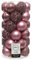 Weihnachtskugeln Kunststoff 6cm x 37er Ornamente Mix Set Christbaumkugeln bruchsicher samtpink