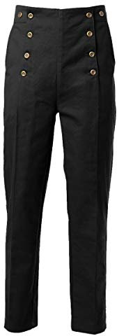 GRACEART Pantaloni da Uomo Steampunk Slim Casual Vittoriano Gotico Pantaloni (XL, Nero)