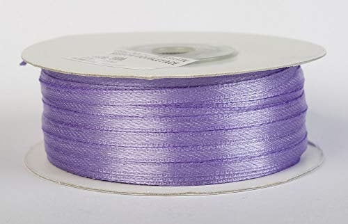 Jajasio Satinband 100 Yard-Rolle, 3mm breit, Auswahl aus 50 Farben/Farbe: 42 - Flieder, Geschenkband, Schleifenband