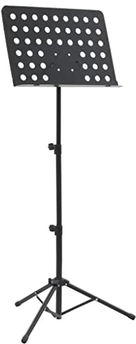 vidaXL Notenständer Höheverstellbar Notenstativ Orchesterpult Notenpult Stativ Lochblech Notenhalter Notenstand Schwarz Stahl 75-142cm