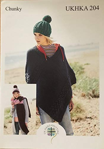 UK Hand Knitting Association Knitting Pattern for Adults: Poncho, Hat and Scarf