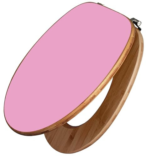 banjado Design WC Sitz Bambus 45x37,5cm - Toilettendeckel - Toilettensitz Bambus - hochwertiger Klodeckel - WC-Sitz Universal für alle gängigen Toiletten - Farbe Rose