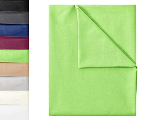 GREEN MARK Textilien Klassische Bettlaken | Betttuch | Laken | Leintuch | Haustuch 100% Baumwolle ohne Gummizug vielen Größen und Farben Größe:180x275 cm, Apfel grün