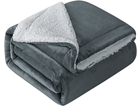 Mixibaby Hochwertige Wohndecken Kuscheldecken, extra Dicke warm Sofadecke/Couchdecke, Größe:150 cm x 200 cm, Farbe:Antrazit