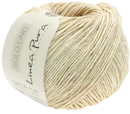 LANA GROSSA Solo Lino | Leinen-Look | Handstrickgarn aus 80% Leinen Viskose & 20% Leinen | 50g Wolle zum Stricken & Häkeln | 120m Garn FB56