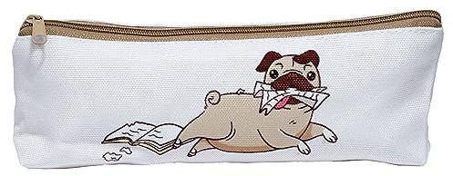Puckator Mopps Mops Federmäppchen – Schulausrüstung – Federmäppchen – Große Kapazität Preppy Pencil Case – Reißverschlusstasche – Büroutensilien – Federmäppchen niedlich – Federmäppchen –