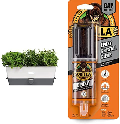 Cole & Mason H105349 Burwell Self-Watering Potted Herb Saver |Triple | Suitable for 3 pots (85mm) | Includes 12 x Pads | 2 Year Guarantee & Gorilla J0012 Glue Epoxy 25ml