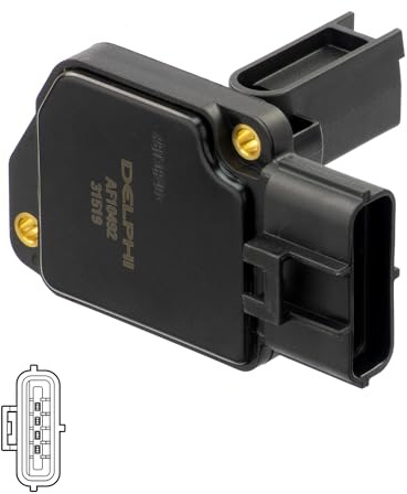 DELPHI AF10492-12B1 Luftmassenmesser/Luftmengenmesser LMM 4-Polig Kompatibel mit FORD MONDEO III Kombi BWY 1337337 XS7F12B579BA