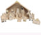 13-tlg. Set Weihnachtskrippe aus Holz mit Figuren - 25 x 19 x 6 cm (L/B/T) Krippe aus Holz - Tischkrippe zum Bemalen Krippefiguren aus Holz - Krippe zum Bemalen Holzkrippe Weihnachten Krippenfiguren