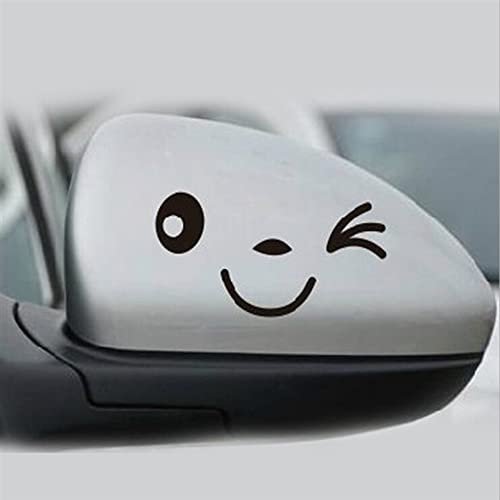 OAIEU 2 Pièces/Ensemble Drôle Voiture Côté Rétroviseur Autocollants 3D Auto Camion Réfléchissant Décalcomanies Voiture Style Gadget (Noir)