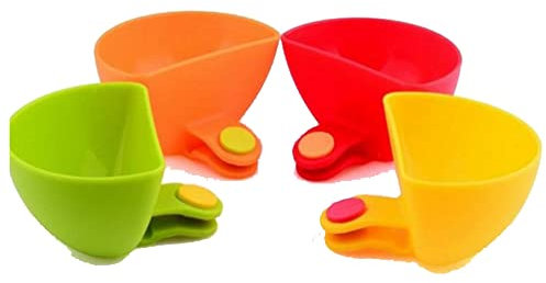 Ttiy Kunststoff-Dip-Clip, verschiedene Gewürze, kreative Gewürze, Dip-Behälter, Sauce, Essig, Zucker, Dip-Halter, 4 Stück