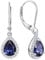 YL Damen Ohrhänger 925 Sterling Silber Dezember Geburtsstein Tansanit Zirkonia Oval Tropfen Ohrringe