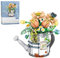 Flower Bouquet with Watering Can Pot Building Blocks, 928Pcs Artificial Flower Plants Building Kit, Mini Botanical Collection Building Construction Kit for Adults Kids