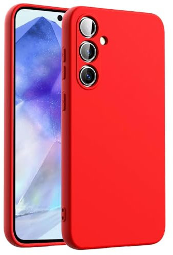 CoolGadget Schutzhülle TPU für Samsung Galaxy A54 5G, Silikonhülle, stoßfest, Kratzfest, kabelloses Laden, weiche Innenseite, Rot