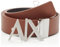 Armani Exchange Men's Essenial, Double face, Metal Logo Plaque Belt, Multicolor, 36
