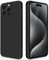 GiiYoon Case Compatible with iPhone 15 Pro Max, Silky-Soft Touch Full-Body Protective Phone Silicone Case, Shockproof Cover with Microfiber Lining, Black