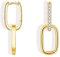 Cangall Convertible Link Earrings for Women, 925 Sterling Silver Double Oval Hoop Earrings, Gold Paperclip Link Chain Hoop Earrings, Hypoallergenic Small Sleeper Gold Link Earrings for Women Girls