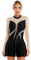 TiaoBug Eiskunstlauf Kleid Damen Eislaufen Rollschuh Kleid Langarm Mesh Glitzer Ballettkleid Tanzkleid Gymnastik Bekleidung gr.S M L XL Schwarz P L