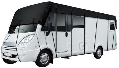 Waterproof Caravan Top Cover, 210D Oxford Cloth Motorhome Top Cover Roof Protection for Universal RV Caravan Roof Cover (7.5m*3m)