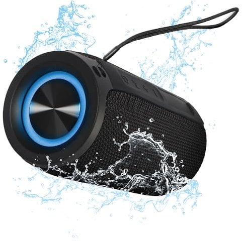 Mega Magnaboom Small Bluetooth Speaker | Portable 5.0 Bluetooth Waterproof Speaker | Wireless, LED Lights, Enhanced Bass, Indoor/Outdoor Parties and Travel