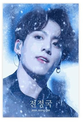 AmAzwi K-Pop BTS Jungkook Poster auf Leinwand, Schlafzimmer, Dekoration, Sportlandschaft, Büro, Raumdekoration, Geschenk, ungerahmt: 20 x 30 cm