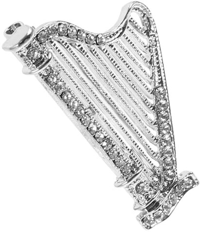 WRITWAA broche instrument de musique épinglette pour foulards insigne de harpes de cristal sacs à dos à dos corsage d'instruments corsage femme Métal goupille de col épingler