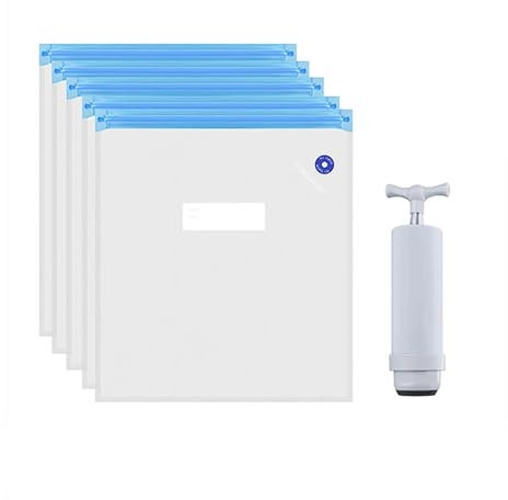 WDZHI PLA ABS TPU PETG Filament Vakuumbeutel Mit Griff Luftpumpe 3D Drucker Filamente Lagerung Tasche Trockner Halten 3D Druck Zubehör (Color : Kit A 5pcs bag pump)