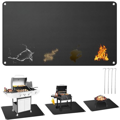 Alfombra Ignifuga para Chimenea, Alfombra Chimenea Ignifuga, Protector Suelo Chimenea, Alfombra de Fibra de Vidrio recubierta de Silicona, Alfombra Ignífuga para Chimenea y Estufa (100 * 180CM)