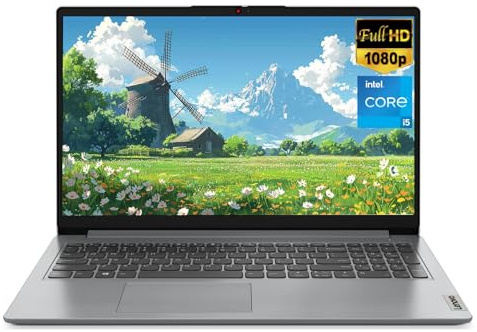 Lenovo IdeaPad Laptop, 15.6 FHD Anti-Glare Display, 12th Gen Intel Core i5-1235U 10-core Processor, 8GB RAM, 512GB SSD, Intel Iris Xe Graphics, Wi-Fi 6, Bluetooth 5, Windows 11 in S Mode, Cloud Grey