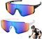 WuGU Schnelle Brille Rave, 2 Stück Sport Sonnenbrille, Polarisiert Fahrradbrille, Sport Sonnenbrille Herren Damen, UV400 Schutz Radsportbrillen für MTB Rennrad Outdoorsport Radfahren