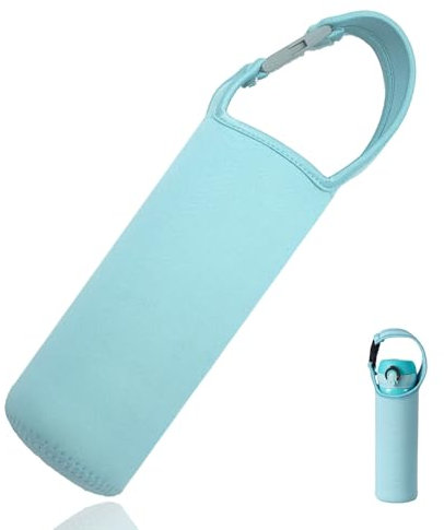 WsKingWA Neoprene Water Bottle Sleeve Carrier Pouch for Outdoor Hiking Travel Drink Carrying 17.5 x 6.6cm (Blue)