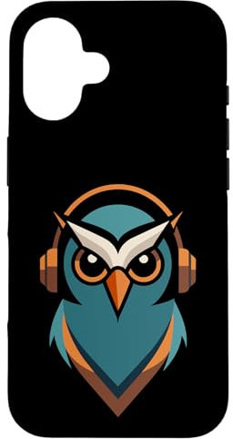 Custodia per iPhone 16 Cuffie per amanti della musica Owl Groove