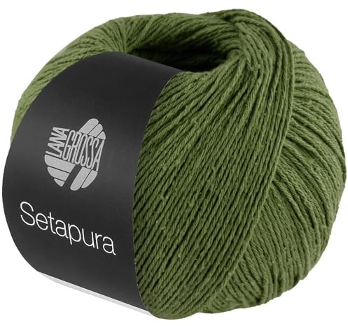 LANA GROSSA Setapura | Angenehm weiches, mattes Seidengarn | Handstrickgarn aus 100% Seide | 50g Wolle zum Stricken & Häkeln | 200m Garn FB18