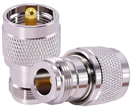 CANRIO 2PCS UHF PL259 Male to N Female Straight Coax Adapter | UHF PL-259 to N Type RF Coaxial Connector for CB/Ham/Walkie/WiFi/Broadcast/LMR/CCTV