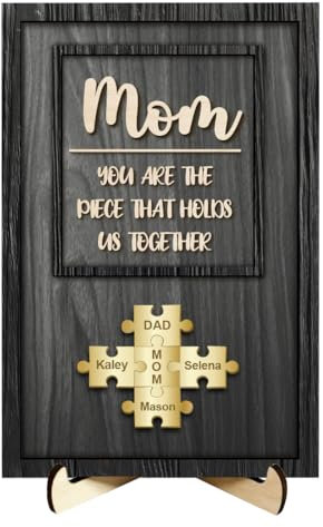 Reyrijf Personalisierte Mütter Tag Mama Familie Puzzle Zeichen Plakette, benutzerdefinierte hölzerne Mama MAMA Puzzle Geschenk, personalisierte Mütter Tag Oma Nana Geschenk