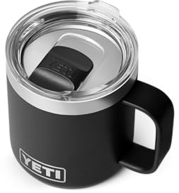 YETI Rambler 10 oz (295 ml) Stackable Coffee Mug, Black | Travel Mug with Durasip Ceramic Lining, Insulated Coffee Cup with MagSlider Lid (Not Leakproof)