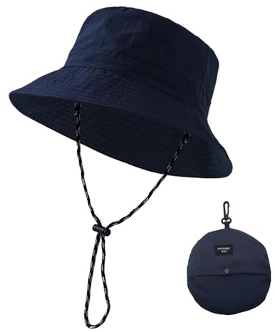 Sonnenhut Damen Herren Faltbar,Wasserdicht Fischerhut,mit Kinnriemen | Herren Anglerhut,Schnell Trocknender Packbarer,für Strände Schwimmbäder Parks Camping Picknicks,Outdoor Aktivitäten
