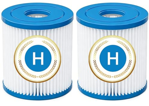 TIDGRD Cartouche Filtrante Type H,pour Rechange de compatibles 28601, 28602 Pompes de Filtration, 102 x 92 mm élevé Cartouche Filtrante 2 pièces (H-2 Pcs)