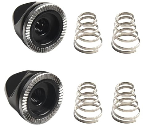 Violiica Schnellspanner für Fahrradspießfeder und M5 Muttern, Set 4 Federn + 2 Muttern, 304 Edelstahl, Ersatzteile für Fahrradnaben und Achsschrauben