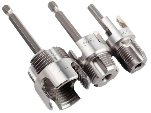 Yzzthumss 3-Teiliges Integriertes Innen- und Außengewindeschneidwerkzeug, Doppelfunktions-Gewindeschneidwerkzeug für 1/2, 3/4 und 1 PVC-Rohre