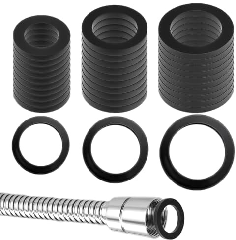 Dichtungsringe, 30 Stück Gummidichtung1/2 Zoll 3/4 Zoll 1 Zoll Flachdichtungen Gummidichtung Rund Wasserhahn Dichtung Unterlegscheiben Siphon Dichtung für Duschkopf Waschbecken Ablauf Poolpumpe