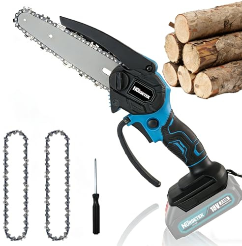 Mini Kettensäge mit Akku 6 Zoll, Akku Kettensäge mit und Ersatzkette, Astsäge Akku Kompatibel mit Makita,Handkettensäge Akku für Gartenscheren Astschere Holzschneidenz