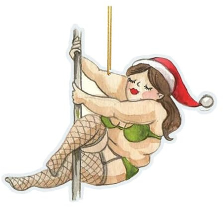 YPBEW Stilvoller Weihnachtsbaum-Anhänger, zart, lustig, Acryl, tanzender Weihnachtsbaum, Verzierungen für Feiertage, Festivals