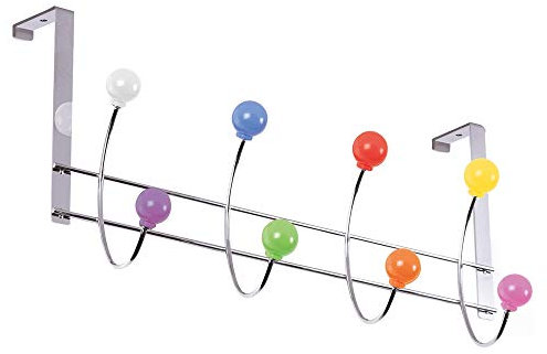 Portemanteau Patère sur la porte chromé - boules couleures 370x190MM