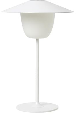 blomus Mobile LED-Tischleuchte -ANI LAMP- | Akku Tischlampe aus Aluminium | Farbe Weiß | Ø 22 x 33H cm | 2 Helligkeitsstufen per Touch | Outdoor
